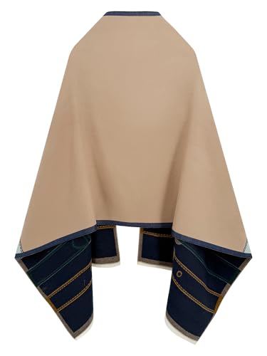 Women's Reversible Pashmina Shawl Wrap for Women Big Scarf Holiday Gifts - color: Biscuit-green-teal