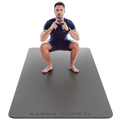 Large Exercise Mat – Extra Thick 10mm Workout Mat (72"x32") – Non-Slip TPE Yoga Mat for Women & Men – Pilates, HIIT, Fitness & Home Gym Mat – Includes Free Carry Bag - color: Grey
