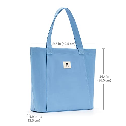 Moyaqi Canvas Tote Bag with Yoga Mat Carrier Pocket Carryall Shoulder Bag for Office, Workout, Pilates, Travel, Beach and Gym