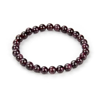 Adabele 1pc Natural Stretch Gemstone Bracelet 6mm (0.24 Inch) Bead 7" 7.5" 8 inch Healing Crystal Quartz Energy Chakra Jewelry Women Birthday Gift - color: Garnet, size: 7 inch