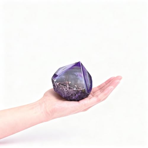Agate Wand Irregular Pillar 0.6-1.1 Lbs Dyed Purple for Vintage Galaxy Theme Small Garden Relaxation Desktop Decor - color: Dyed Purple, size: 0.6-1.1 Pound