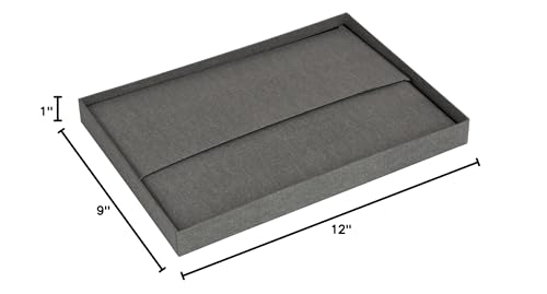 Bigso Karin KD Collapsible Storage Box with Labelframe for Easy Identification - Simple Assembly without Tools - Decorative Storage Boxes with Lids - 8.9in x 12.4in x 5.4in - Light Gray