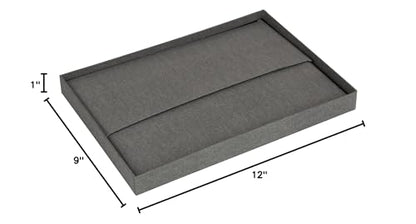 Bigso Karin KD Collapsible Storage Box with Labelframe for Easy Identification - Simple Assembly without Tools - Decorative Storage Boxes with Lids - 8.9in x 12.4in x 5.4in - Light Gray