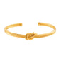 CAITLYNMINIMALIST 18K Gold Plated Silver Open Bangle Cuff Trendy Stacking Bracelet Gift for Women - color: 02-Duo Knot Gold