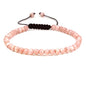 Keleny Natural Gemtones 4mm Round Beads Crystal Adjustable Braided Macrame Tassels Bracelets Unisex - color: Red