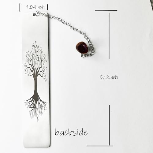 Stainless Steel Bookmark with a Crystal Pendant and Inspirational Text (Chakra 2) - color: Chakra 2