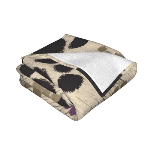 Flannel Throw Blanket 40x30 Inch, Dog Paws Print 2 Prints Anti-Pilling Warm Fuzzy Blankets for Bed Sofa Couch Travel - color: Dog Paws Print 2, size: 40x30 Inch