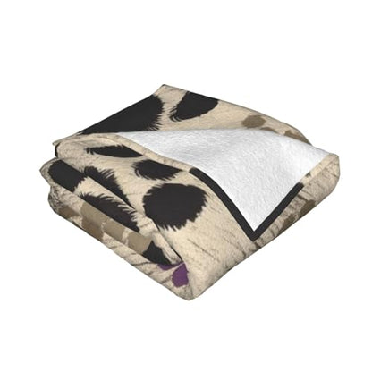 Flannel Throw Blanket 40x30 Inch, Dog Paws Print 2 Prints Anti-Pilling Warm Fuzzy Blankets for Bed Sofa Couch Travel - color: Dog Paws Print 2, size: 40x30 Inch