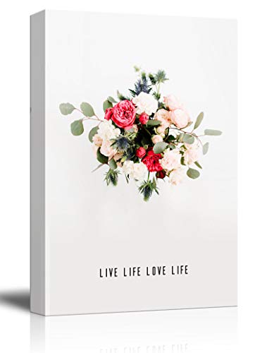 wall26 - Canvas Wall Art - Various Flowers Bouquet on White Background - Giclee Print Gallery Wrap Modern Home Art Ready to Hang - 12x18 inches - color: Artwork - 08, size: 18"L x 12"W