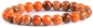 Angelstones Handmade Natural Healing Gemstone 8mm Round Beads Stretch Crystal Bracelet 7 Inch Unisex - color: Orange Sea Sediment Jasper