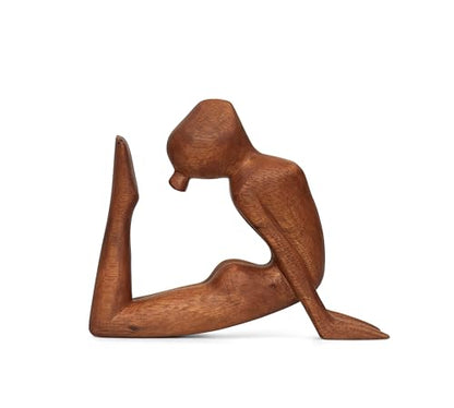 G6 Collection 8" Wooden Handmade Abstract Sculpture Art Decorative Home Decor Handcrafted Figurine Accent Decoration Artwork Hand Carved, King Cobra Pose - style: King Cobra Pose