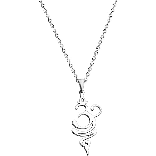 Unalome Flower Necklace Spiritual Symbol Pendant Necklace Meditation Jewelry - style: Om Breathe necklace