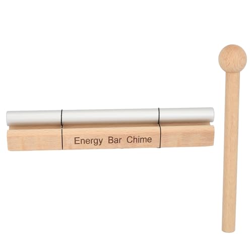 Single Tone Energy Chime for Mindfulness Meditation, Solo Hand Chime with Mallet, Cherry Wood and Aluminum Alloy Sound Healing Bell for Yoga Prayer Stress Relief (Sun)