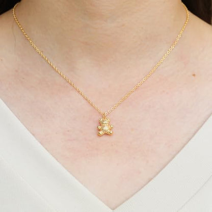 Golden Necklace for Women Virgin Mary Angel Butterfly Necklace Sister New Mom Friendship Necklace Birthday Christmas Gift - style: Bear