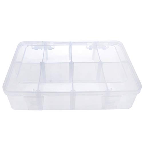 Xiaoyztan Clear Plastic Organizer, 12 Grids with Adjustable Dividers, Jewelry Box Bead Storage Container for Small Parts, Fishing Tackle, DIY Crafts, and Earrings - size: 8.8x6.6x2.3 in