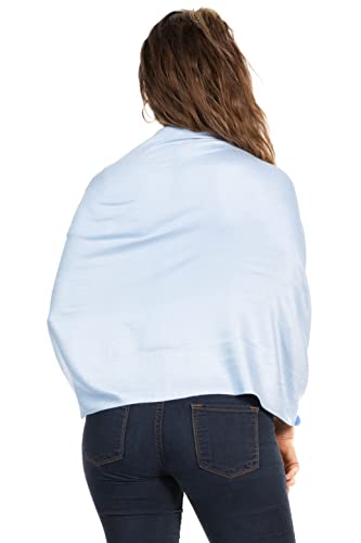 Sakkas 78" X 28" Rayon from Bamboo Soft Solid Pashmina Feel Shawl/Wrap/Stole - color: Baby Blue