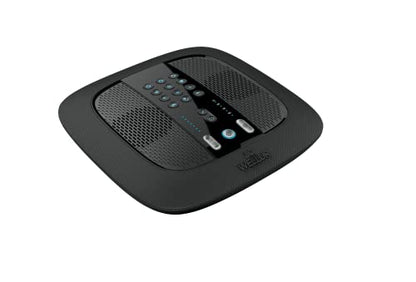 WELLUR - Stereo Sound White Noise and Natural Sound Sleep Machine with Relaxing Spa Music. Dual Build in Speakers & 3.5mm Headphone Jack, with Timer Option and USB 2.1A Port. Adapter Included (Black)