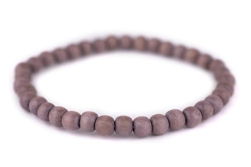Wood Bead Bracelet - color: Brown, size: Small Beads