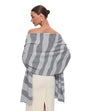 PULI Women's Pashmina Shawl Wraps for Evening Dress Large Scarf Blanket Long Wedding Bridal Winter Warm Shoulder Wrap - color: Wave-slate Gray