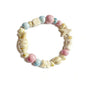Unisex Stretchy Ceramic Bracelet - Handmade Ocean Beach Boho Jewelry, 1280℃ High-Fired Waterproof Hypoallergenic, Stackable for Women Men, Ideal Gift for All Occasions - color: Off-white