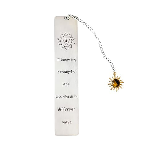 Encouragement Gift for Women Confidence Booster Bookmark with Tiger Eye Crystal Inspirational Mindful Gift for Readers, Writers, Students, Yogis - color: Power