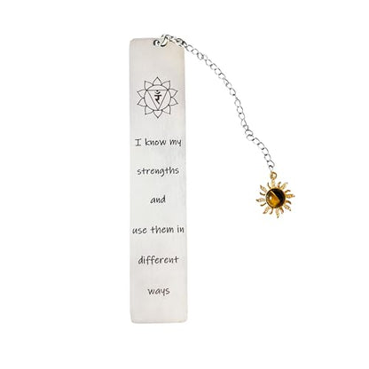 Encouragement Gift for Women Confidence Booster Bookmark with Tiger Eye Crystal Inspirational Mindful Gift for Readers, Writers, Students, Yogis - color: Power