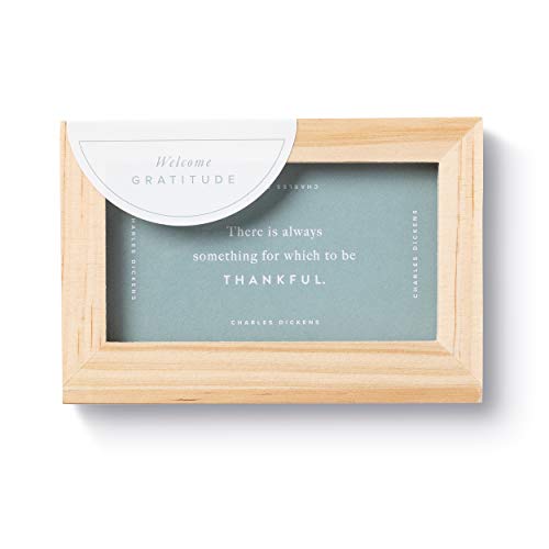 Compendium Daily Inspiration Card Set — Welcome Gratitude — 52 Inspiring Quote Cards, One for Each Week of the Year, Includes Wood Frame - color: Inspiration, size: 4.7"L x 5.9"W