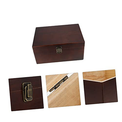 TOPPERFUN Sundries Storage Box Retro Wooden Organizer for Jewelry Items Decor Multi-functional Holder for Desktop Use