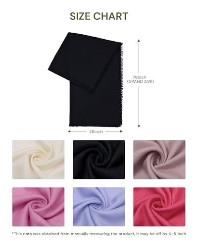 KVSS Women's Fine Knit Shawl, 55% Cashmere 45% Mulberry Silk, X Gauge 120/2NM Yarn Lightweight Spring Summer Wrap Scarf - color: Black