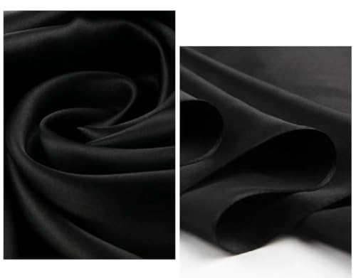 100% Mulberry Silk Long Scarf for Women Large Shawls for Headscarf and Neck- Oblong Hair Wraps with Gift Packed - color: Solid Color-black
