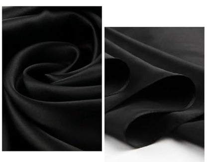 100% Mulberry Silk Long Scarf for Women Large Shawls for Headscarf and Neck- Oblong Hair Wraps with Gift Packed - color: Solid Color-black