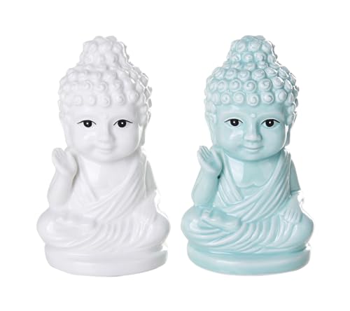 Buddha Ceramic Cookie Jar with Salt and Pepper Shaker Set, Decorative Kitchen Storage Canister, Zen Spiritual Buddhist Home Decor, Unique Gift Idea