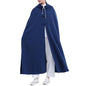 Unisex Meditation Buddhist Hooded Cloak Loose-Fit Comfortable Warm Prayer Robe Button Down Coat Poncho - color: Blue, size: Medium