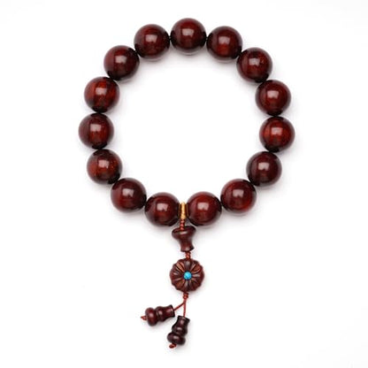 Meditaiton Men Beaded Bracelets, Handmade Sandalwood Mala Beads, Buddhist Prayer Red Wood Bracelets, Comfortable for Daily Wear Yoga Gift for Men - color: 15mm Bead with Full Golden Star