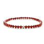BERGERLIN Real natural stone bracelet - Tested and certified in Germany - Genuine bracelets with 925 Sterling silver pearl and faceted pearls - color: Jasper, size: Small