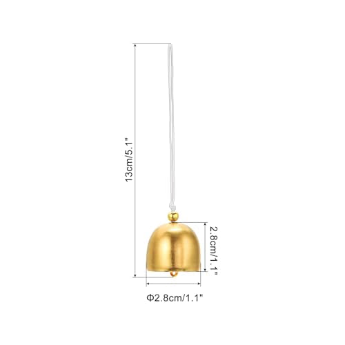 PATIKIL 6 Pcs Wind Chime, Hanging Bells Temple Bells Retro Outdoor Hanging Metal Chinese Wind Chime Round for Outside Garden Camping, Gold White - color: Gold White