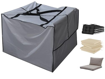 Outdoor Square Cushion/Cover Storage Bag, Protective Zippered Storage Bags with Handles, 32''L x 32''W x 24''H