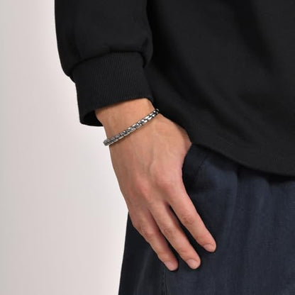 Handmade 925 Sterling Silver Bangle Bracelet Simple Silver/Gold Adjustable Cuff Bangles Durable Stainless Steel bracelet for Men &Women Daily Jewelry Gift for Anniversary Birthday Gift - color: Bangle-21
