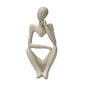 prosfalt Sandstone Resin Thinker Style Abstract Sculpture Statue Collectible Figurines Home Office Bookshelf Desktop Decor(Sandstone - Right Reverie) - color: Sandstone - Right Reverie
