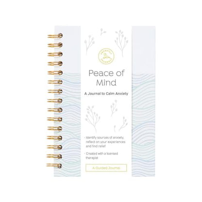 Promptly Journals, Peace of Mind: A Journal to Calm Anxiety (Aquamarine Bue, Linen/Leatherette) | Anxiety Relief | Mental Health Journal | Anxiety Self-Help Journal | Anxiety Coping Journal - color: Aquamarine Bue