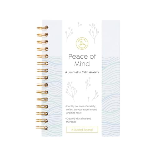Promptly Journals, Peace of Mind: A Journal to Calm Anxiety (Aquamarine Bue, Linen/Leatherette) | Anxiety Relief | Mental Health Journal | Anxiety Self-Help Journal | Anxiety Coping Journal - color: Aquamarine Bue