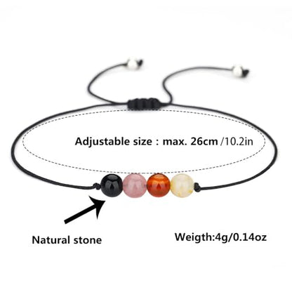 yfstyle Crystal Healing Stones Bracelets for Women & Men - Amethyst Anxiety Protection Bracelets - Natural Gemstones Jewelry Gifts - color: Self Love2