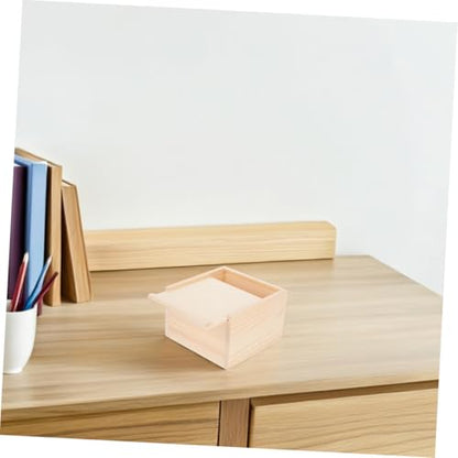 Zerodeko 2pcs Unfinished Wooden Storage Box with Slide Lid Small Beige Jewelry Organizer for Diy Crafts Present Packaging Weddings and Special Occasions