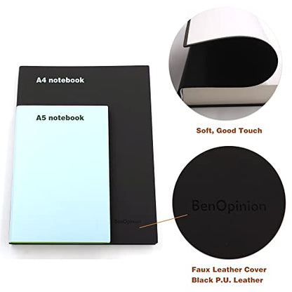 Large Blank Notebook Journal for Writing Drawing, Soft Faux Leather Cover, 100GSM Papers, 320 Pages, A4 8.4x11.4 inches Sketch Book (Black, Plain) - color: Black, Plain