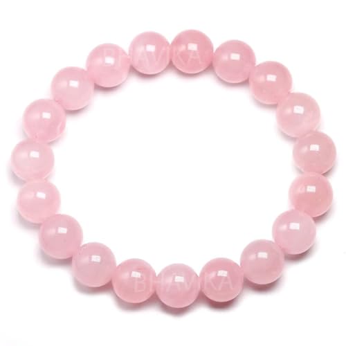 Fashion Natural Gemstone Bracelet | 8mm Beads Size Natural Stone Healing bracelet for Men and Women (Rose Quartz)