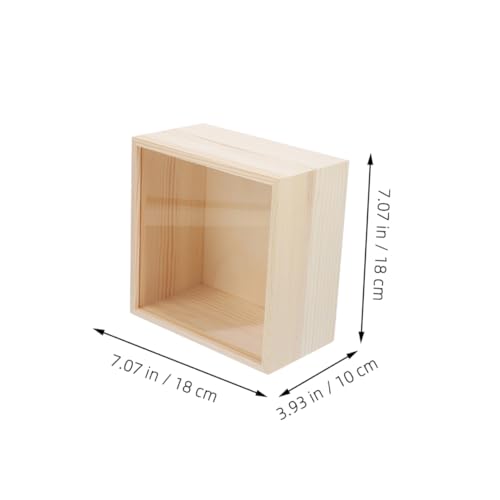 Luxshiny 2Pcs Acrylic Sliding Lid Storage Box Visible Wooden Craft Organizer for Jewelry and Small Items Multi-Purpose Storage Solution