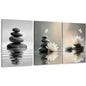 Lotus Wall Art Zen Stones in The Water Bathroom Calming Meditation Butterfly Framed Breathe Spiritual Canvas for Bathroom Living Room Yoga, Set of 3, 12x16 Inch - Ready to Hang - color: Lotus and Stones, size: 12" x 16"x3