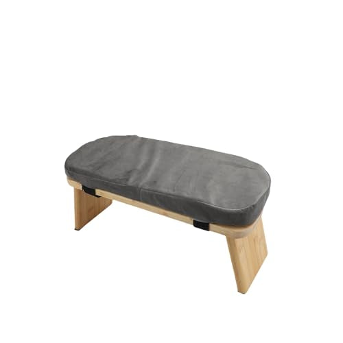 Meditation Bench, Folding Kneeling Meditation Stool, Removable Cushion Stool with Magnetic Locking Hinges, Ideal for Indoor & Outdoor Yoga & Prayer (Gray) - color: Grey
