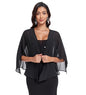 Shawls and Wraps for Evening Dresses Chiffon Soft Shawl for Wedding Guest Party Cover Up - color: Black