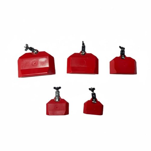 Qianly Percussion Block High and Low Pitch Mountable Percussion Block for Percussionists, Studio Sound Production, Red - color: Red